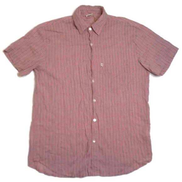The Shop Beautiful Living Mens Small Shirt S/S Button Up Pink Gray Plaid Light - Picture 1 of 6